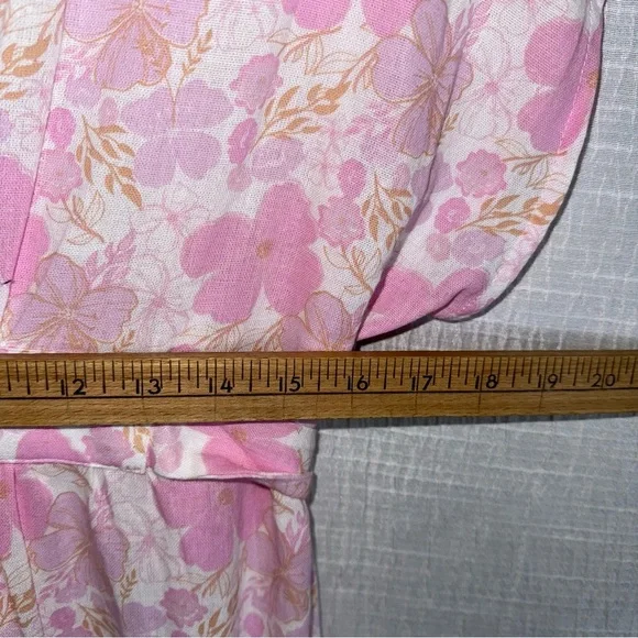 LEALLO Janis Pink Floral Cotton Gauze Maxi Cottagecore‎ Boho Resort small - Picture 12 of 14